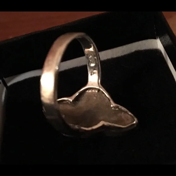 Ring MARCASITE 925 Sterling Vintage Silver Black Gray 7.5 - Picture 4 of 4